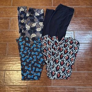 Set of 4 LuLaRoe Colorful Patterned Tall & Curvy Leggings